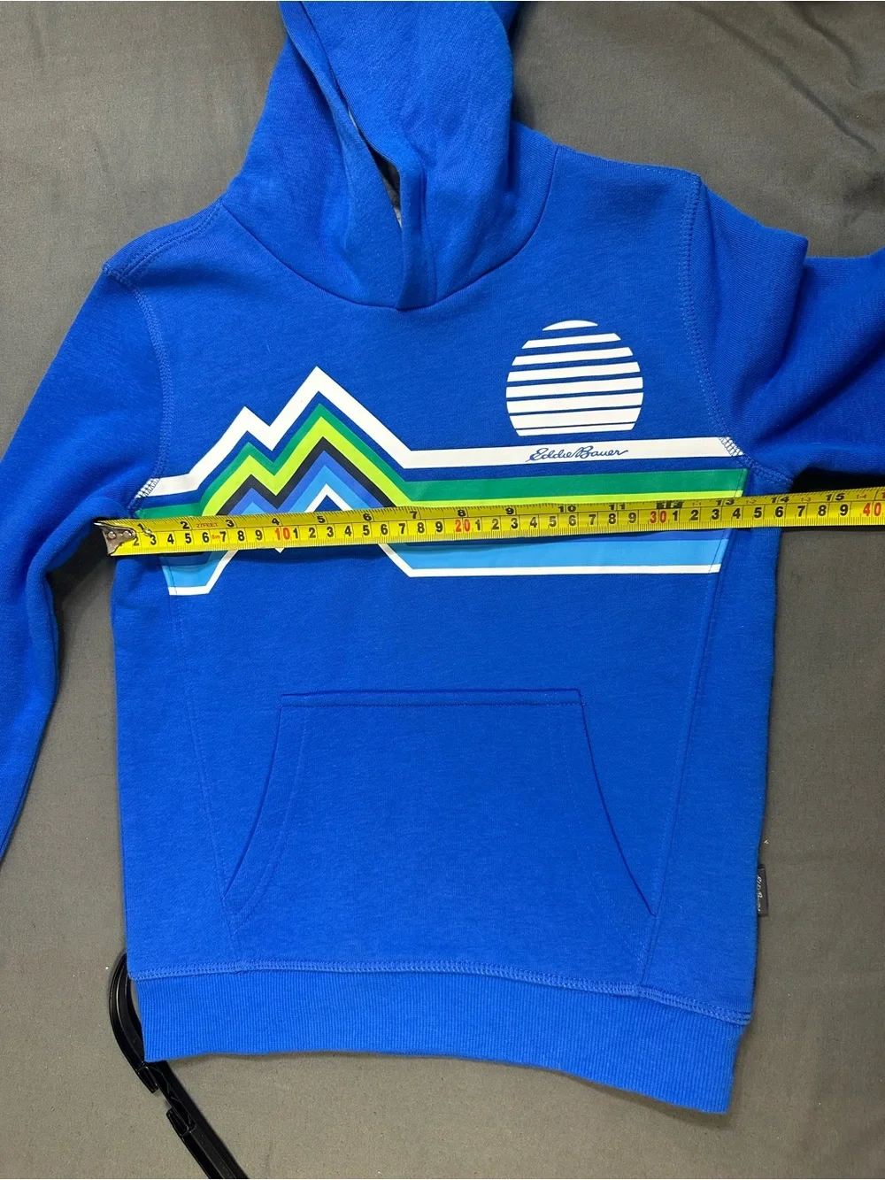 Eddie Bauer Royal Blue Kids Hoodie with Mountain Stripe Graphic XS 5/6